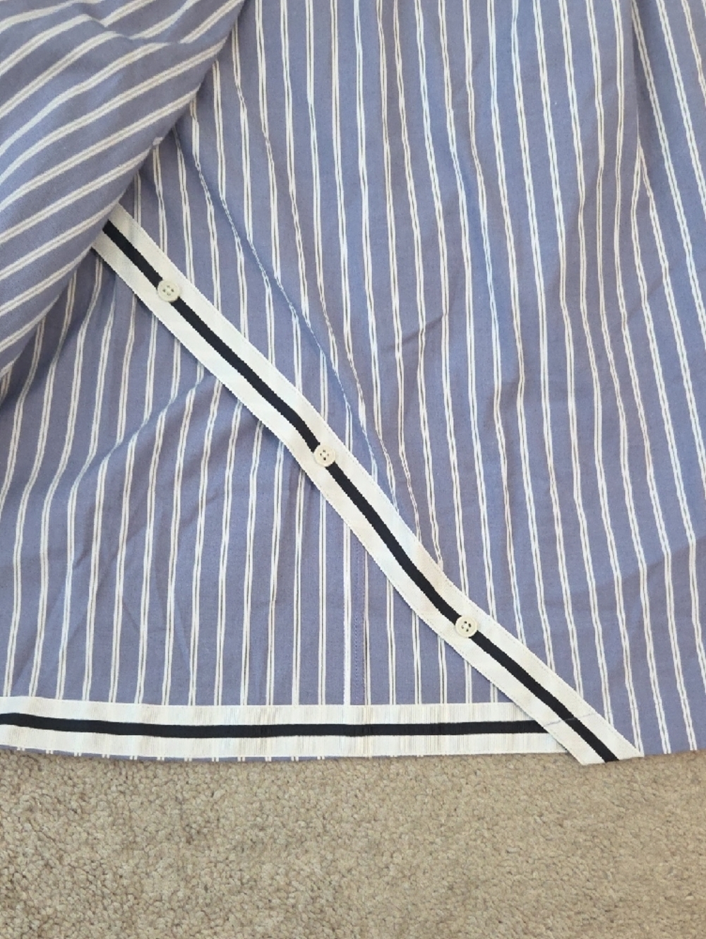 WHBM Poplin Striped Wrap Midi Shirt Dress in Light Blue and White NWOT - Picture 9 of 15